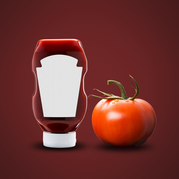 Ketchup with tomato - Fotoğraf, Görsel