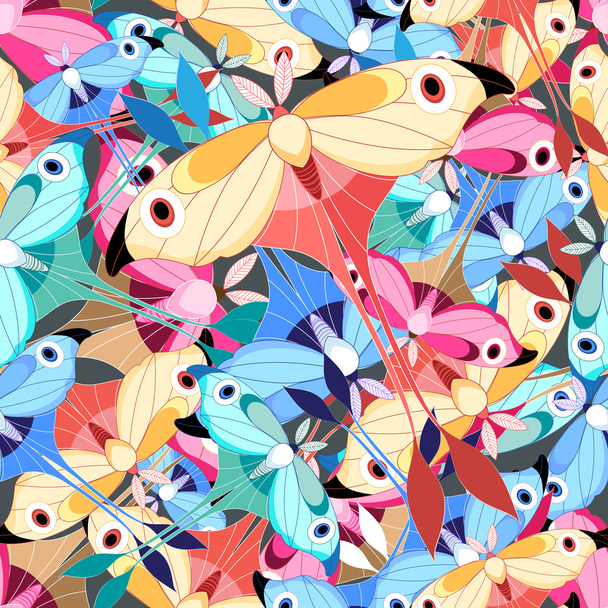 pattern multicolored butterflies  - Вектор, зображення