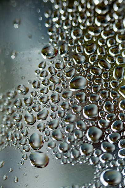 Water drops on a plastic bottle macro background fine art prints - Foto, Imagen