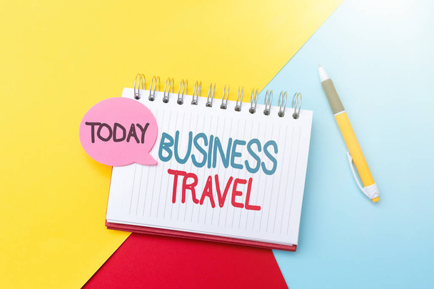 Conceptual caption Business Travel. Internet Concept travel on behalf of a company to one or more destinations Colorful Perpective Positive Thinking Creative Ideas And Inspirations - Φωτογραφία, εικόνα