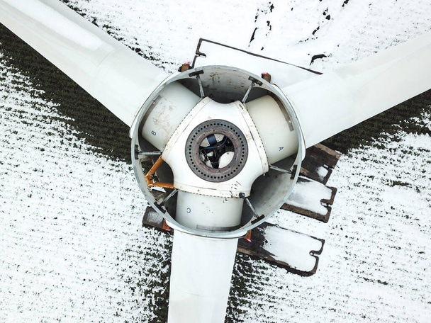 mounted rotor of a wind turbine before demounting - Fotoğraf, Görsel