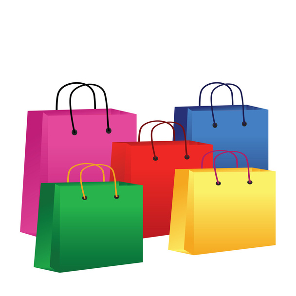 renkli alışveriş torbaları - Vektör, Görsel
