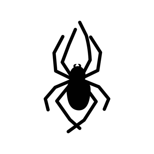 Doodle halloween scary black silhouette spider - Vector, Image