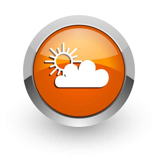 cloud orange glossy web icon - Foto, immagini