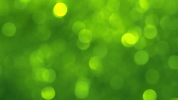 πράσινο αφηρημένο φόντο θολή φώτα με bokeh αποτέλεσμα - Πλάνα, βίντεο