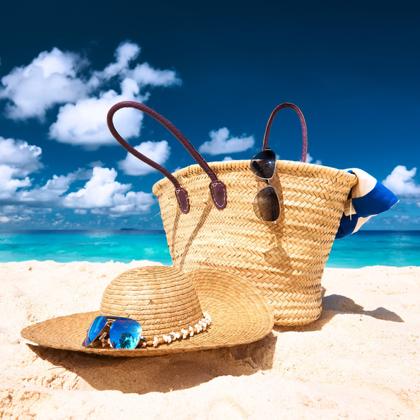 güzel bir plaj çantası, Seyşeller ile - Fotoğraf, Görsel