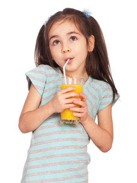 Girl drinking juice - Foto, immagini