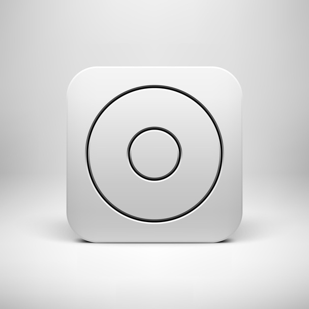 White Abstract App Icon Button Template - Vektör, Görsel