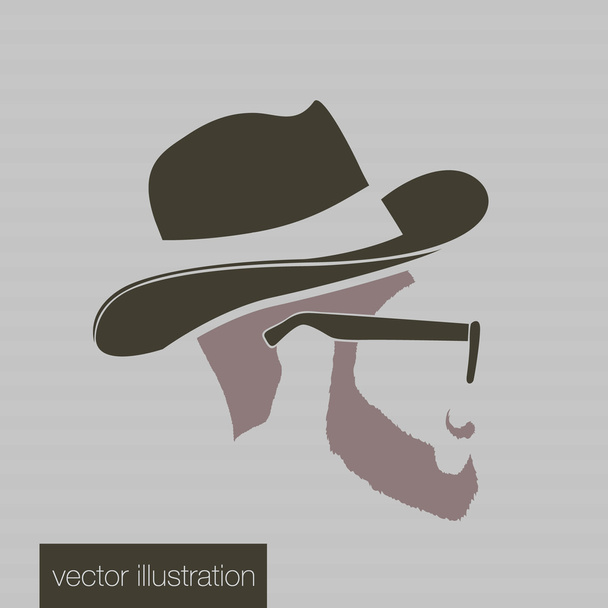 Icon man in a headdress - Vector, imagen