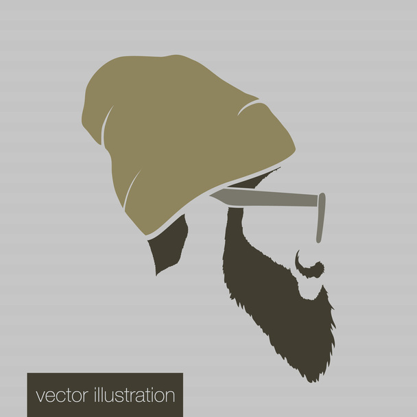 Icon man in a headdress - Вектор,изображение