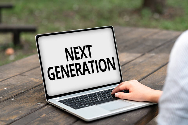 Text caption presenting Next Generation. Business concept product that has been developed using the latest technology Voice And Video Calling Capabilities Connecting People Together - Photo, Image