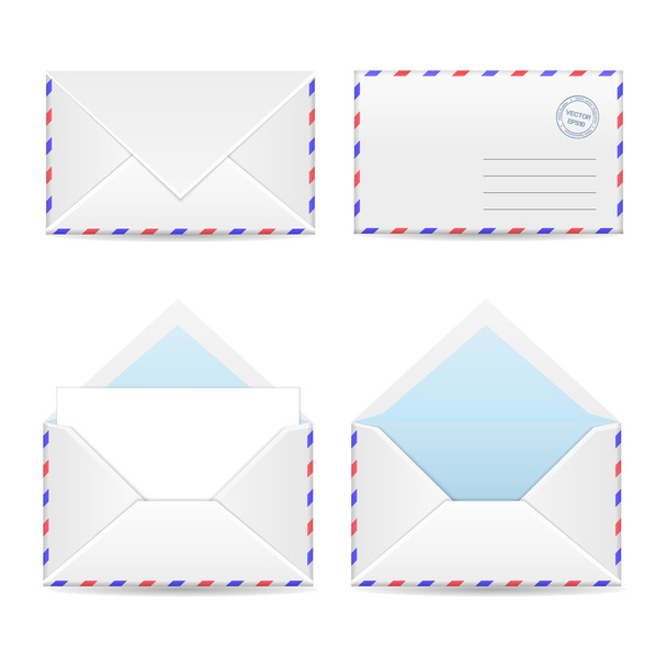 Set of white envelopes - Vector, Image