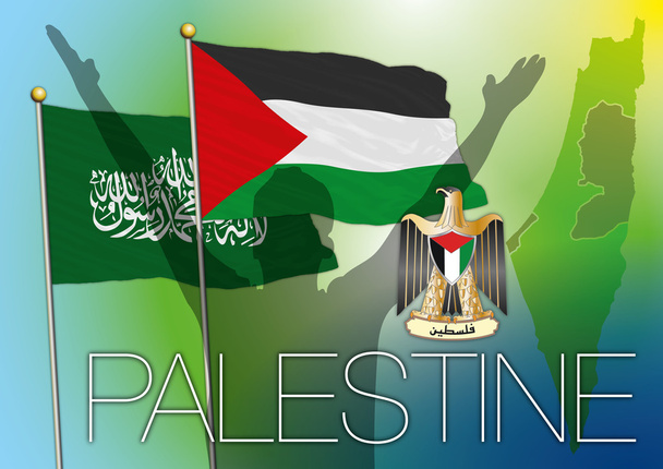 Filistin bayrağı ve sembolleri - Vektör, Görsel