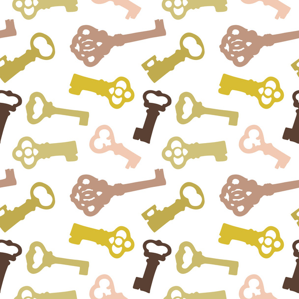 Seamless pattern with vintage keys - Wektor, obraz