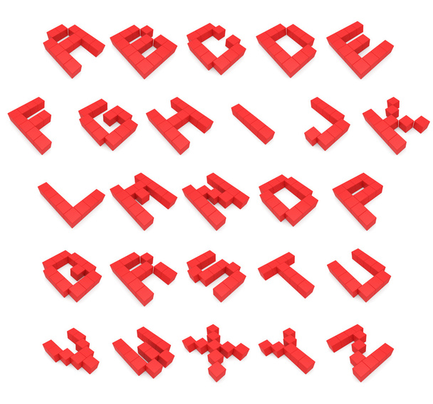 Alphabet 3d cubic red - Fotó, kép