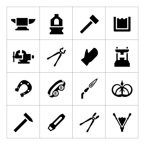 Set icons of forge - Vector, Image