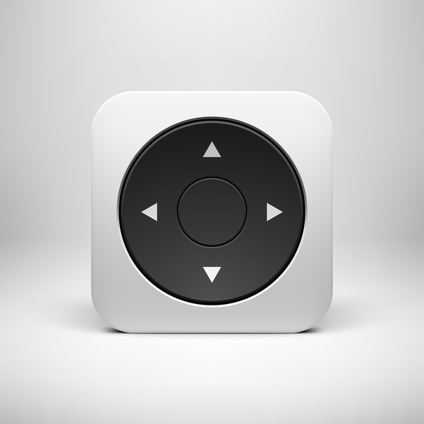 White Abstract Joystick  App Icon Button Template - Vector, Imagen