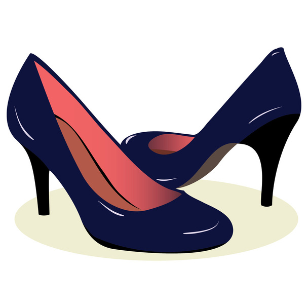 Blue high heel shoes - Vector, Image