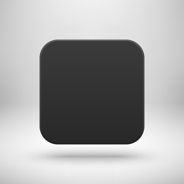 Black Abstract Blank App Icon Button Template - Διάνυσμα, εικόνα