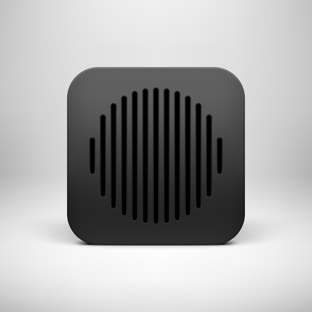 Black Abstract App Icon Button Template - Διάνυσμα, εικόνα