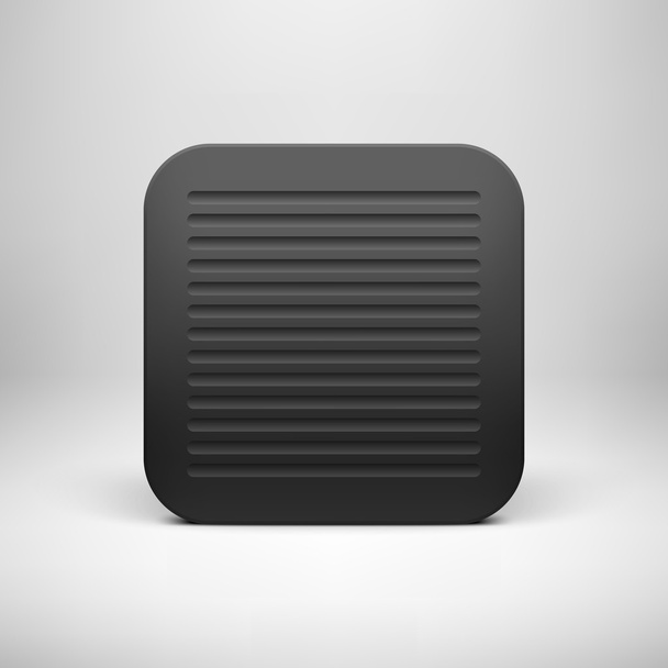 Black Abstract App Icon Button Template - Διάνυσμα, εικόνα