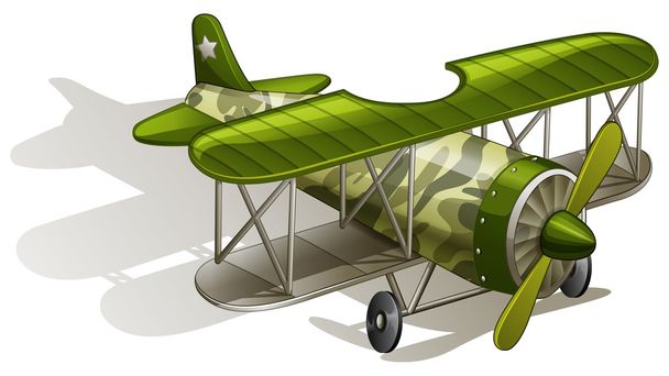 Um avião vintage verde
 - Vetor, Imagem