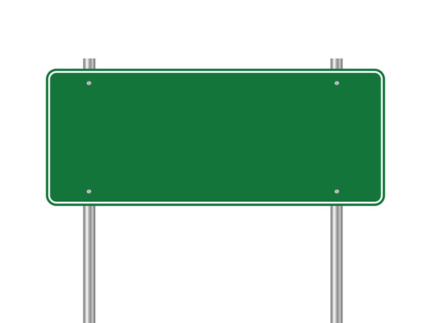 Blank green traffic road sign - Vector, Image