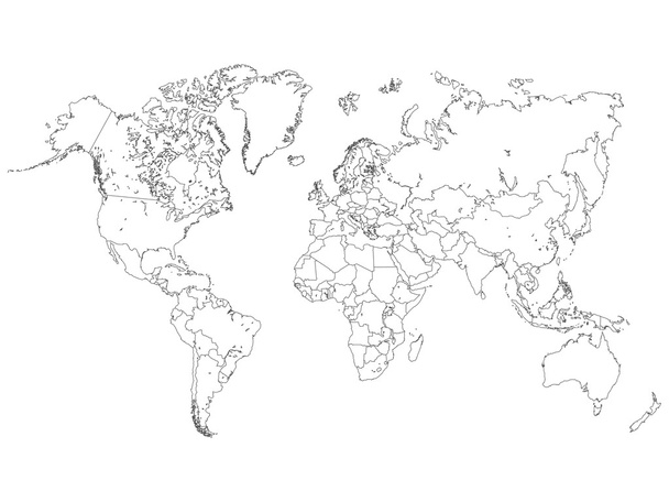 Weltkarte Umriss Illustration - Vektor, Bild