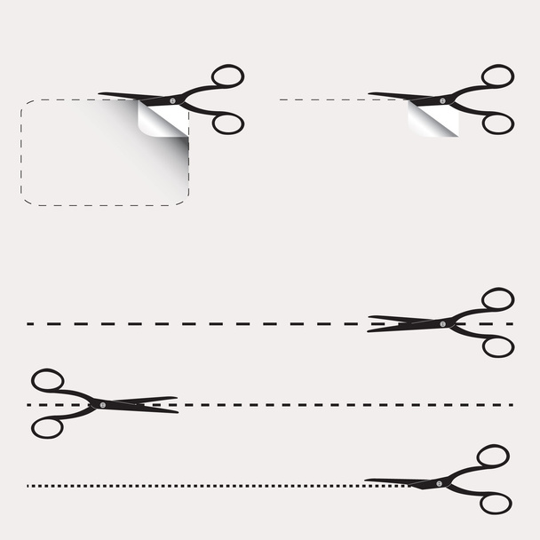 tijeras papel de corte - Vector, imagen