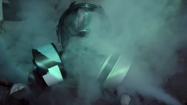 gas mask and smoke - Footage, Video