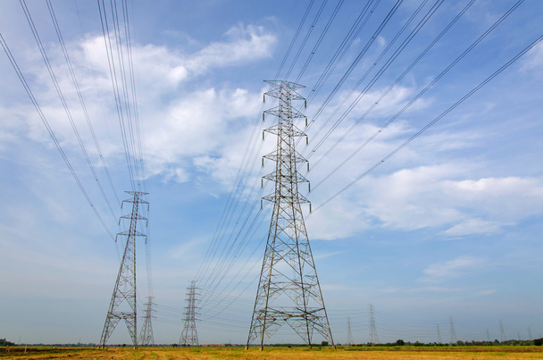 High voltage tower, Power station for making Electricity - Photo, Image