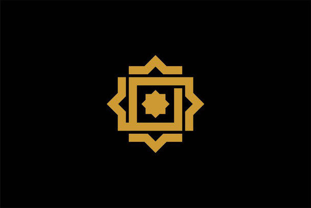 Iszlám logó design vektor. Mecset elvont illusztráció logó. Arany arab dísz vektor ikon.  - Vektor, kép