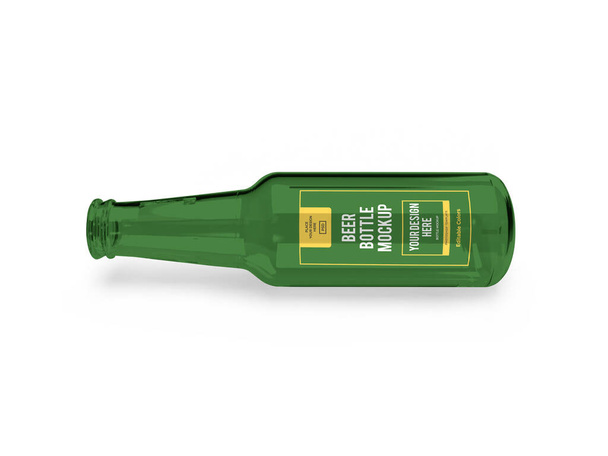 Bottiglia di birra 3D Illustrazione Mockup Scena su sfondo isolato - Foto, immagini