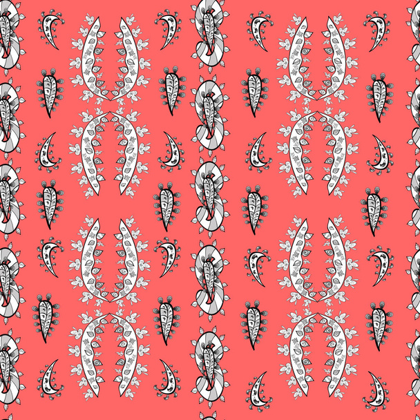 Seamless pattern with interesting doodles on colorfil background. Raster illustration. - Photo, Image