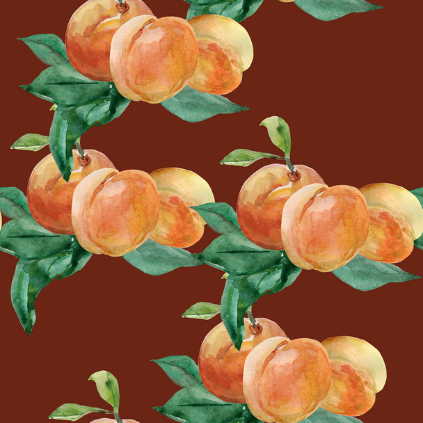 Peach White Swan.Seamless pattern.Image on a white background. - Photo, image