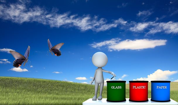 Recycle bin with nice background - Photo, Image