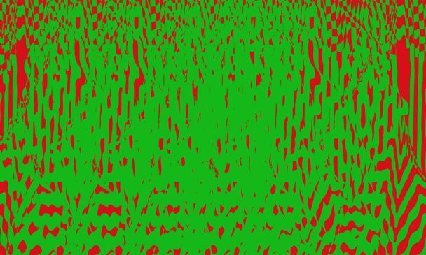 zelený vzor ve stylu op-art na červeném pozadí originální tapety a neuvěřitelné textury pro design - Vektor, obrázek
