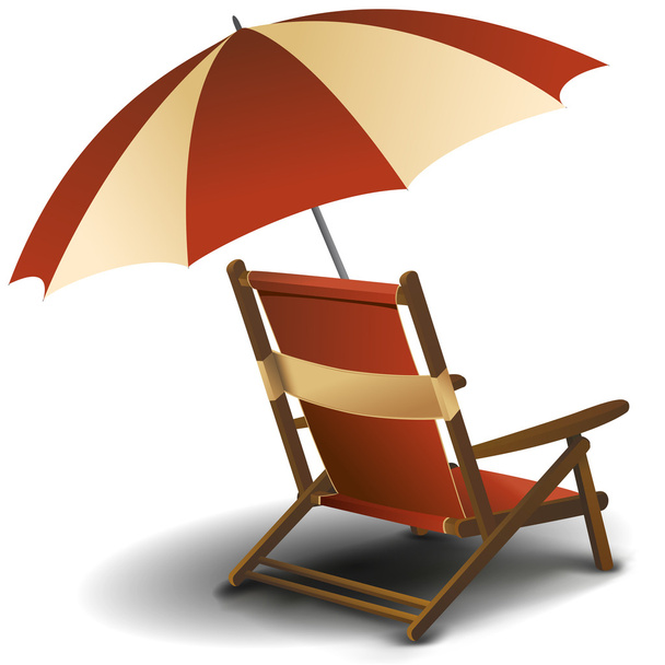 Beach chair with umbrella - Valokuva, kuva