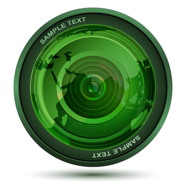 Camera lens with map - Photo, Image