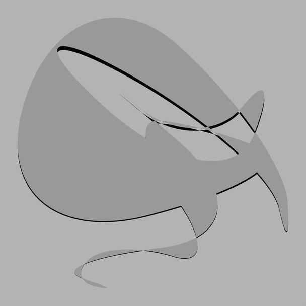 Random curvy, squiggle, freehand abstract shape. Squiggle, wriggle distortion, deformation effect element - Vetor, Imagem