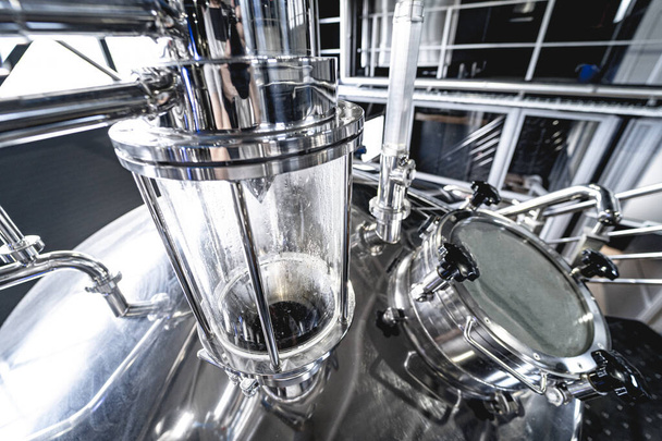 Craft beer brewing equipment in privat brewery - Photo, Image