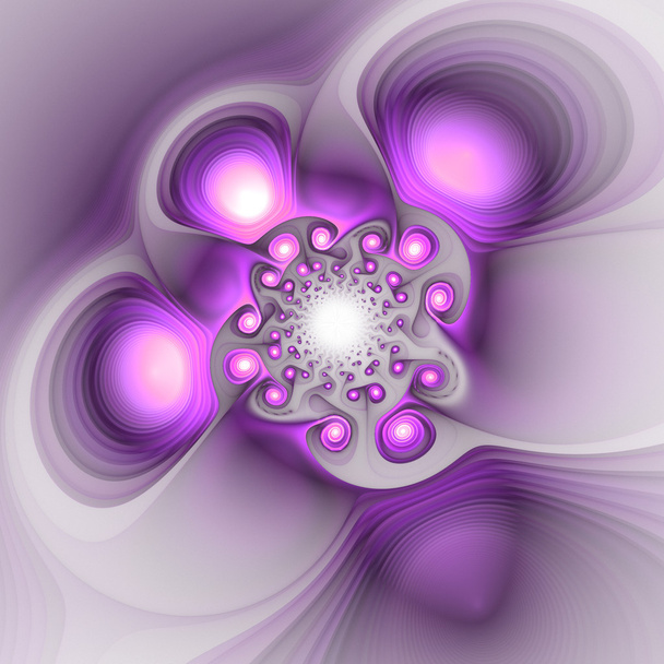 paarse fractal spiralen, digitale kunst voor creatieve grafisch ontwerp - Foto, afbeelding