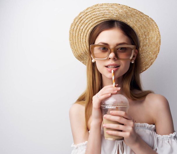 pretty woman drink with a straw luxury Studio - Photo, Image