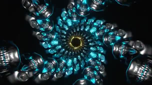 Elegante animación abstracta de cráneos. Insane Trippy Psychedelic VJ Loop. Vídeo 4K. 3d renderizar - Imágenes, Vídeo