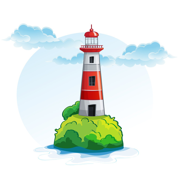 Island with a lighthouse. - Vector, Image