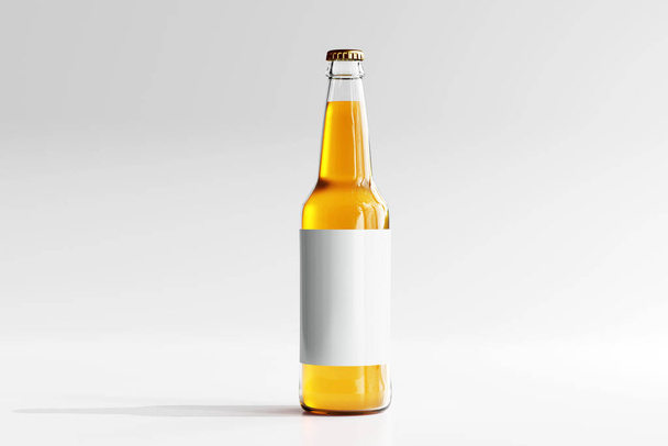 Glass Beverage Bottle with Empty Label  - Foto, Imagen