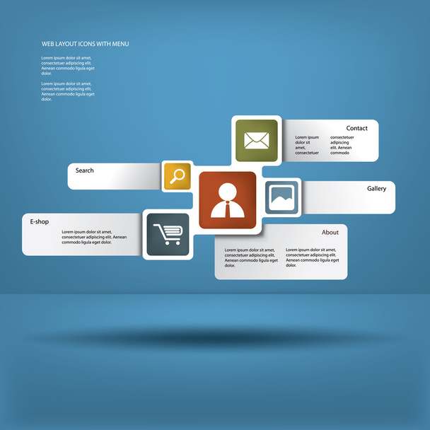 Infographics and web elements vector illustration with space for text - Vetor, Imagem
