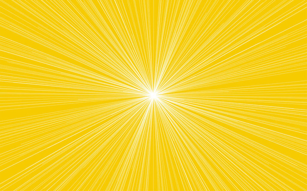 Abstrakti tausta, keltainen valkoinen efekti linja säteilee keskustasta - Vektori, kuva