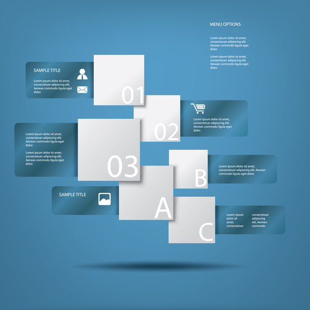 Infographics and web elements vector illustration with space for text - Vetor, Imagem