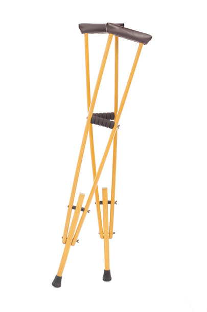 pair of Wooden crutches on white background - Foto, Bild